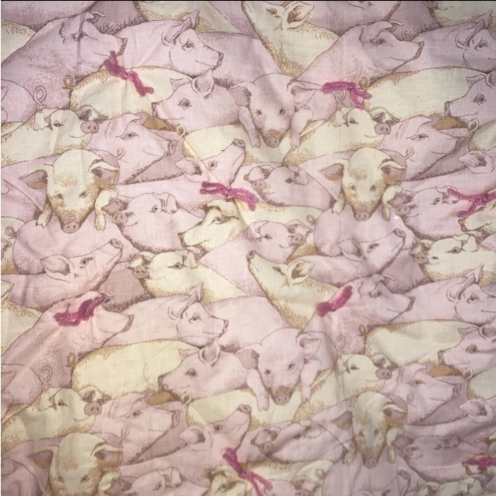 Girls Farmhouse Pig Baby Crib Handmade Quilt Farm Animals Comforter Blanket New